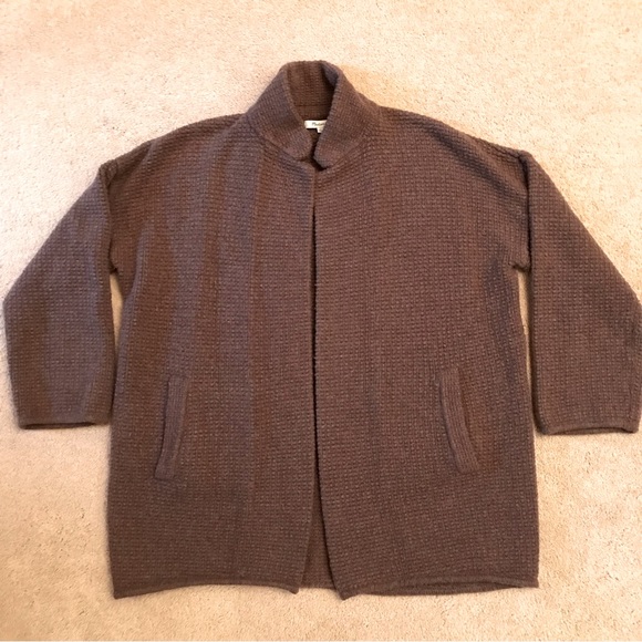 Madewell Sweaters - Madewell Chilton Sweater Coat Long Cardigan Womens Size Large Brown Pockets Wool